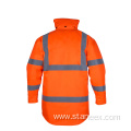 Waterproof Winter Fleece Hoodie Reflect Safety Hi-Vis Jacket